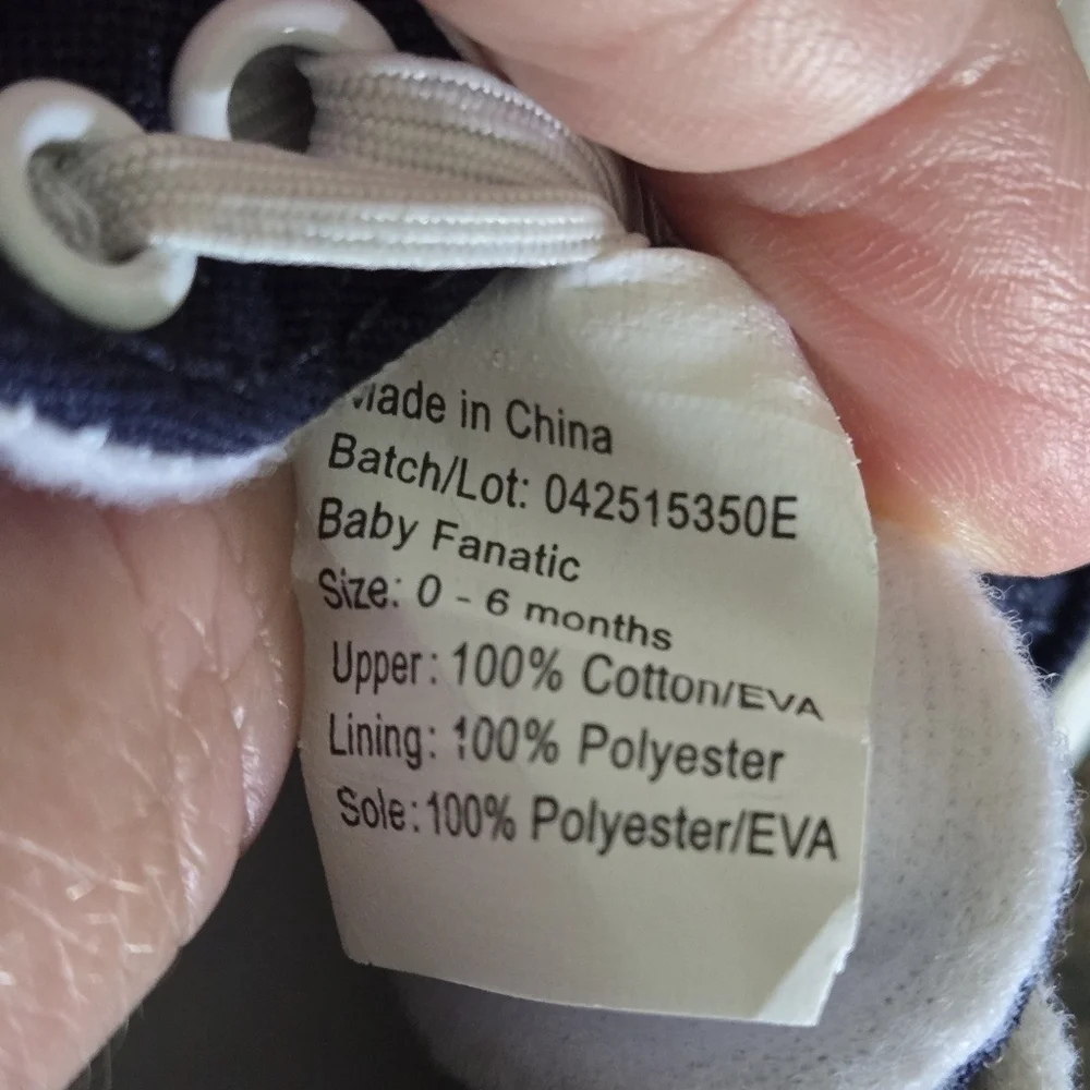 Patriots Baby Shoes Size 0-6 - Navy and White - Picture 12 of 12